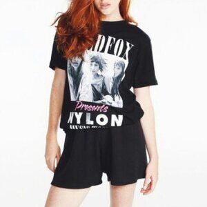 NEW Wildfox Nylon Music Tour Graphic Tee Band T Shirt XL